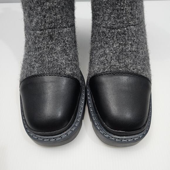 NEW Sam Edelman Rozanna Ankle Boot Women 9 Charcoal Gray Sweater Knit Block Heel - Picture 6 of 14